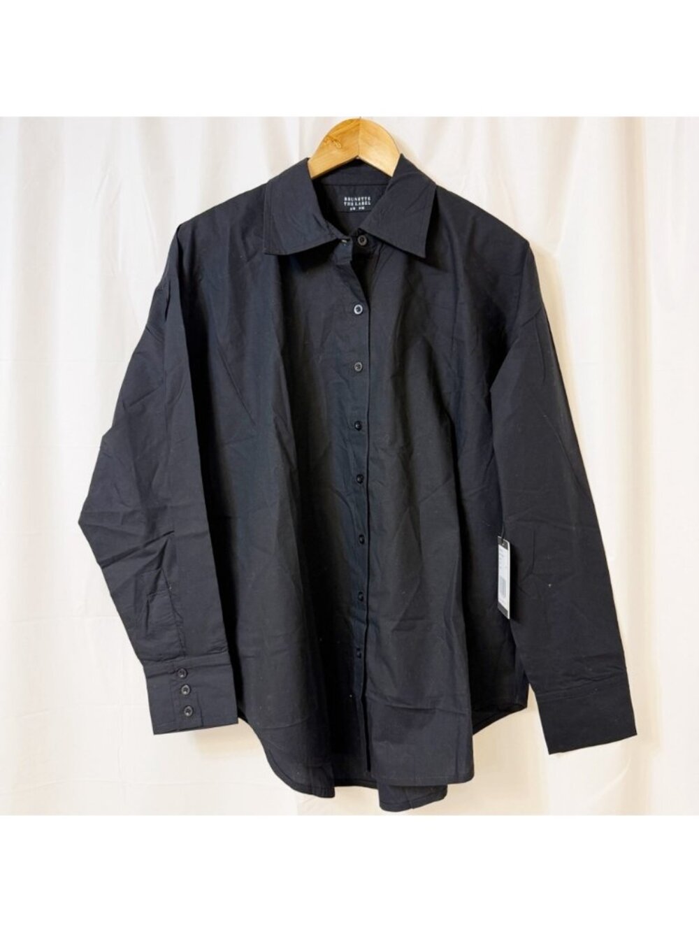 Brunette The Label Button Up Shirt Black S/M